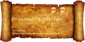 Prisznyák Péter névjegykártya